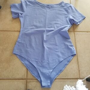 Blue Bodysuit One Piece with Short Sleeves